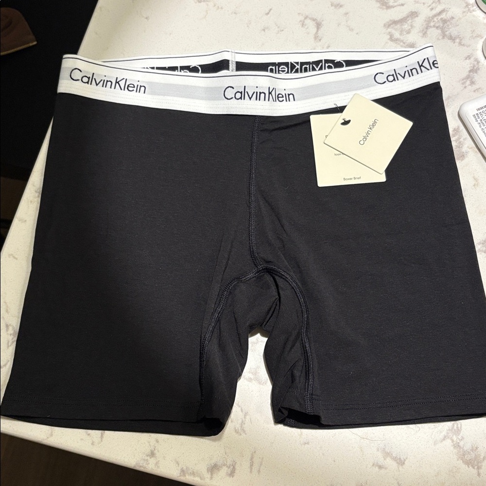 Calvin Klein Black Boxer Shorts with White Waistband